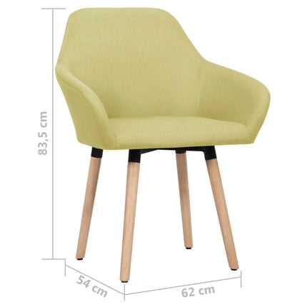 Dining Chair Set of 2 Green Polyester Standard Ergonomic