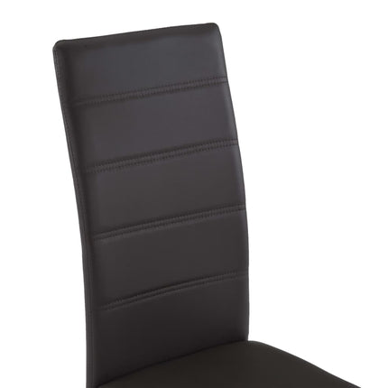 Cantilever Dining Chairs 4 pcs Brown Faux Leather