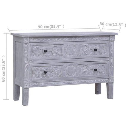 Sideboard with 2 Drawers 35.4"x11.8"x23.6" Solid Mahogany Wood