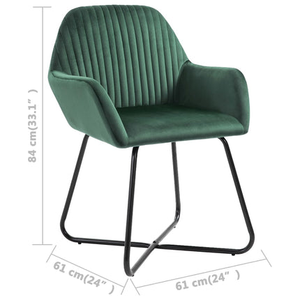 Dining Chairs 2 pcs Green Velvet