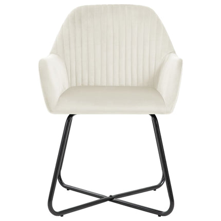 Dining Chairs 2 pcs Cream Velvet