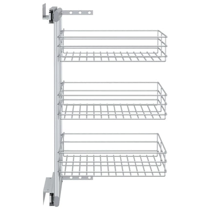 3-Tier Pull-out Kitchen Wire Basket Silver 18.5"x13.8"x22