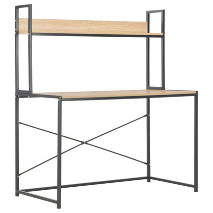 Computer Desk Black and Oak 47.2"x23.6"x54.3