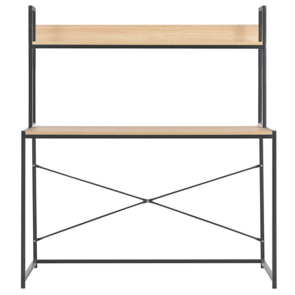 Computer Desk Black and Oak 47.2"x23.6"x54.3