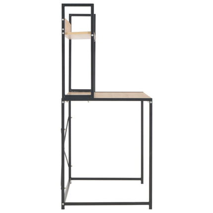 Computer Desk Black and Oak 47.2"x23.6"x54.3