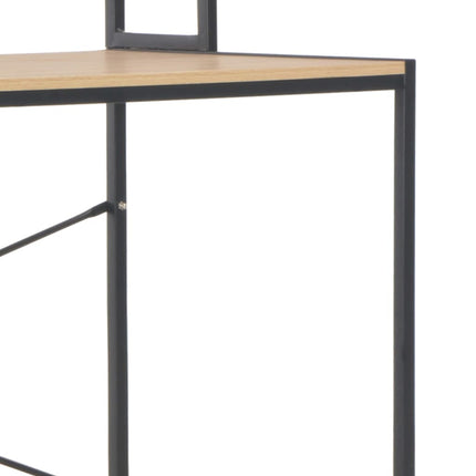 Computer Desk Black and Oak 47.2"x23.6"x54.3