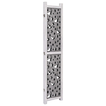 3-Panel Room Divider Gray 41.3"x65" Solid Wood