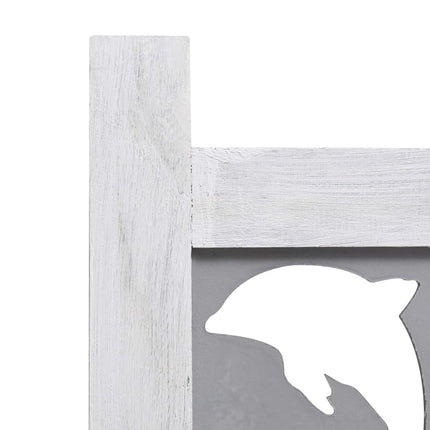 3-Panel Room Divider Gray 41.3"x65" Solid Wood