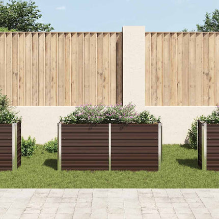 Garden Raised Bed Brown 63"x15.7"x30.3" Galvanized Steel