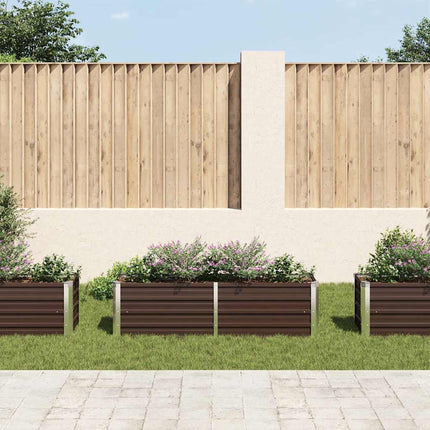 Garden Raised Bed Brown 63"x15.7"x17.7" Galvanized Steel