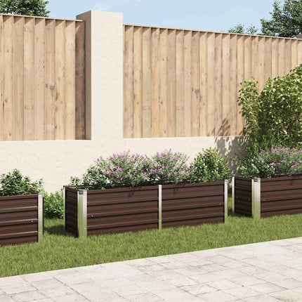 Garden Raised Bed Brown 63"x15.7"x17.7" Galvanized Steel