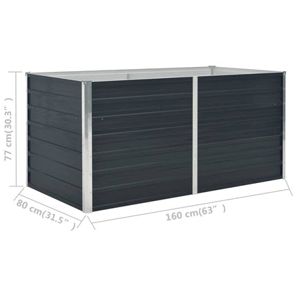 Raised Garden Bed Anthracite 63"x31.5"x30.3" Galvanized Steel
