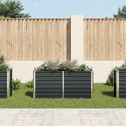 Garden Raised Bed Anthracite 63"x15.7"x30.3" Galvanized Steel