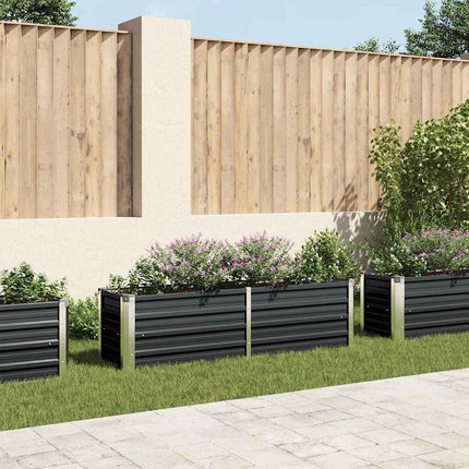 Garden Raised Bed Anthracite 63"x15.7"x17.7" Galvanized Steel