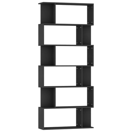Book Cabinet/Room Divider Black 31.5"x9.4"x75.6" Engineered Wood
