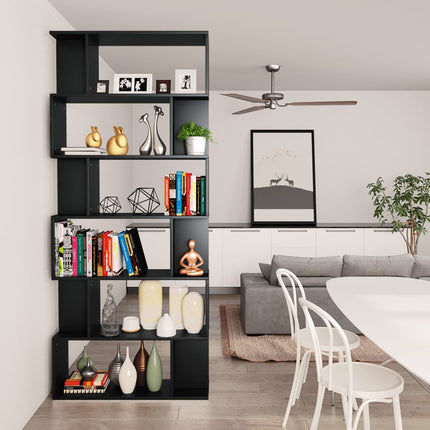 Book Cabinet/Room Divider Black 31.5"x9.4"x75.6" Engineered Wood