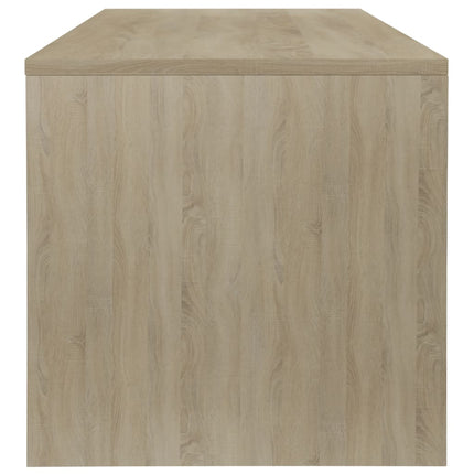 Coffee Table White and Sonoma Oak 39.4"x15.7"x15.7" Engineered Wood