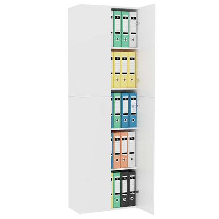 Office Cabinet White 23.6x12.6x74.8" Engineered Wood