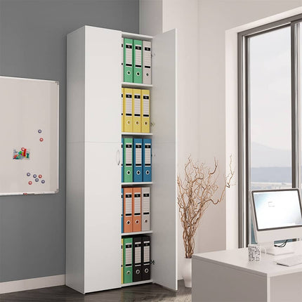 Office Cabinet White 23.6x12.6x74.8" Engineered Wood