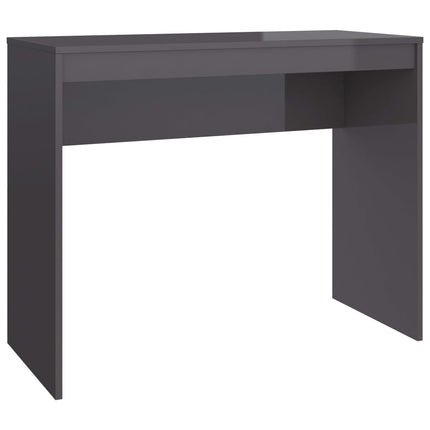 Desk High Gloss Gray 35.4" x 15.7" x 28.3" Engineered Wood