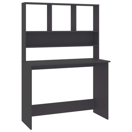 Desk with Shelves Gray 43.3"x17.7"x61.8" Engineered Wood