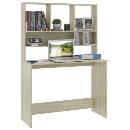 Desk with Shelves Sonoma Oak 43.3"x17.7"x61.8" Engineered Wood