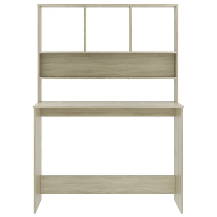 Desk with Shelves Sonoma Oak 43.3"x17.7"x61.8" Engineered Wood