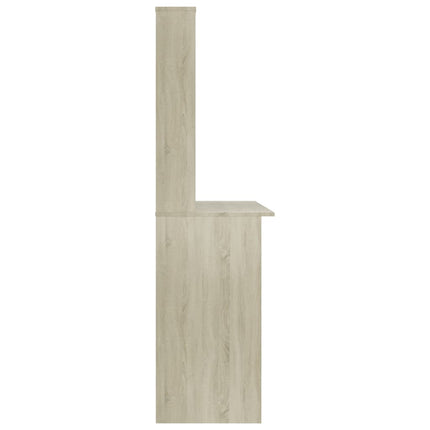 Desk with Shelves Sonoma Oak 43.3"x17.7"x61.8" Engineered Wood