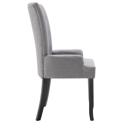 Dining Chairs with Armrests 2 pcs Light Gray Fabric