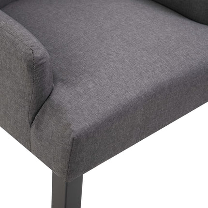 Dining Chairs with Armrests 2 pcs Dark Gray Fabric