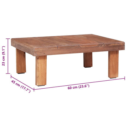 Coffee Table 23.6"x17.7"x9.1" Solid Mahogany Wood