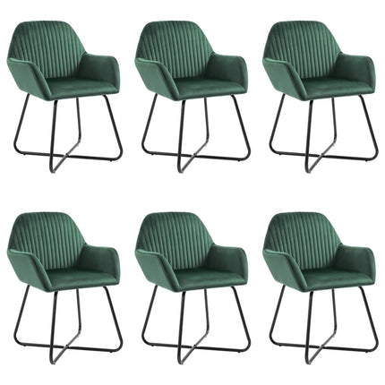 Dining Chairs 6 pcs Green Velvet