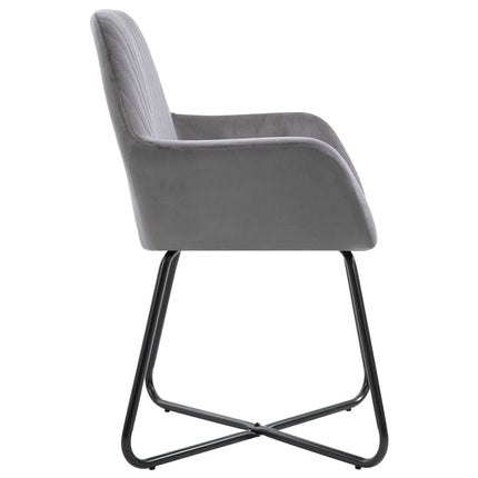 Dining Chairs 6 pcs Gray Velvet