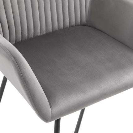 Dining Chairs 6 pcs Gray Velvet