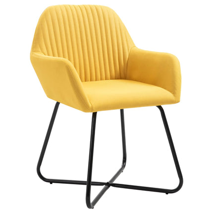 Dining Chairs 6 pcs Yellow Fabric