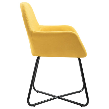 Dining Chairs 6 pcs Yellow Fabric