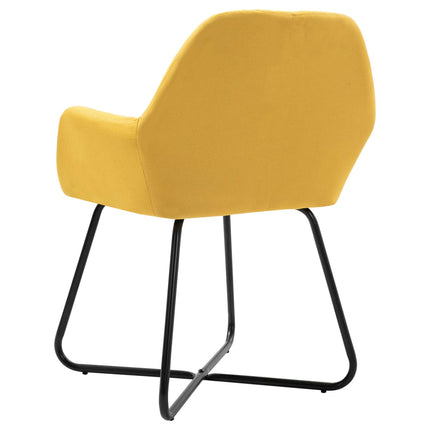 Dining Chairs 6 pcs Yellow Fabric