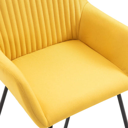 Dining Chairs 6 pcs Yellow Fabric