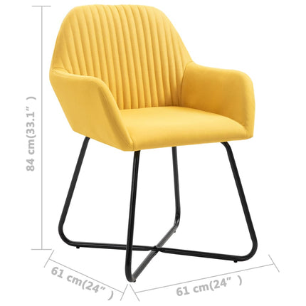 Dining Chairs 6 pcs Yellow Fabric
