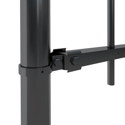 Garden Fence with Spear Top Steel 211.4"x39.4" Black