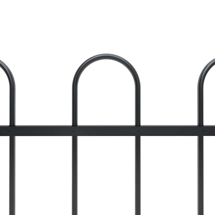 Garden Fence with Hoop Top Steel 631.3"x47.2" Black