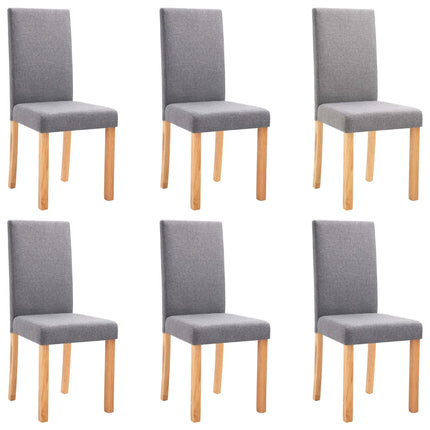 Dining Chairs 6 pcs Light Gray Fabric