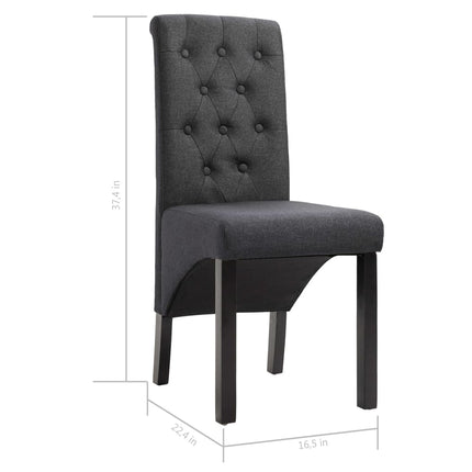 Dining Chairs 6 pcs Dark Gray Fabric