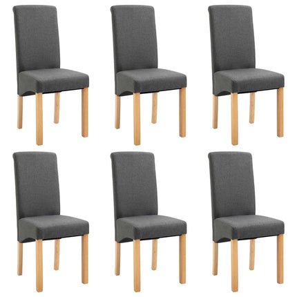 Dining Chairs 6 pcs Gray Fabric