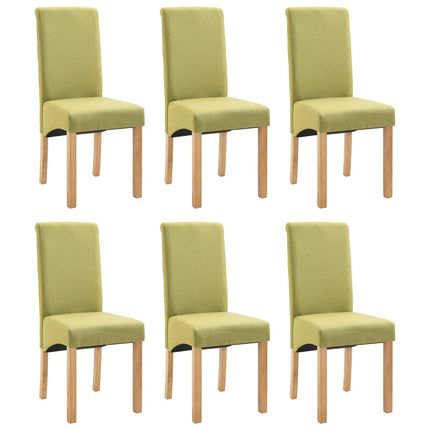 Dining Chairs 6 pcs Green Fabric