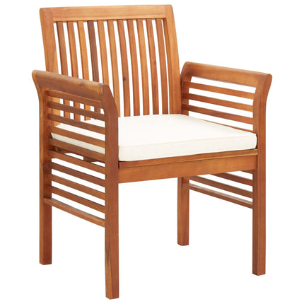 Patio Dining Chairs with Cushions 2 pcs Solid Acacia Wood