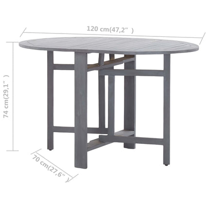 Patio Table Gray 47.2"x27.6"x29.1" Solid Acacia Wood