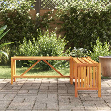 Patio Corner Bench with Planter 46"x46"x15.7" Solid Acacia Wood