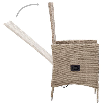 Patio Chairs 2 pcs with Cushions Poly Rattan Beige