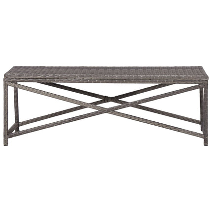 Patio Bench 47.2" Poly Rattan Gray